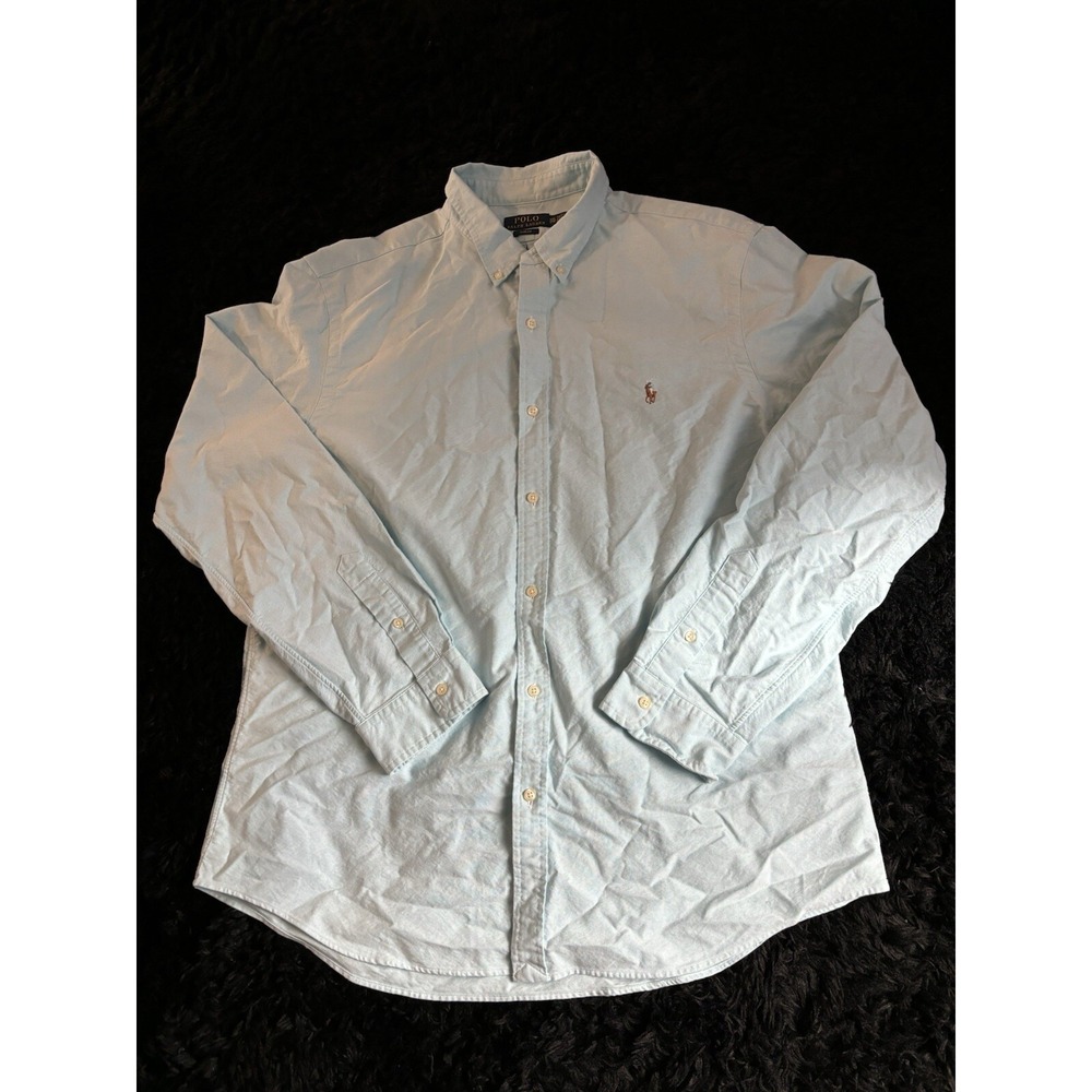RALPH LAUREN Blue Teal Slim Fit Dress Shirt Sz. XXL Long Sleeve